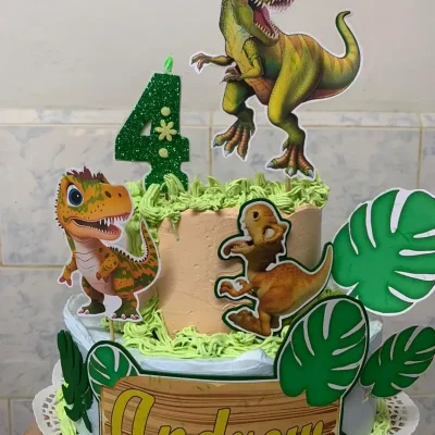 Decoración de cake de dinosaurios