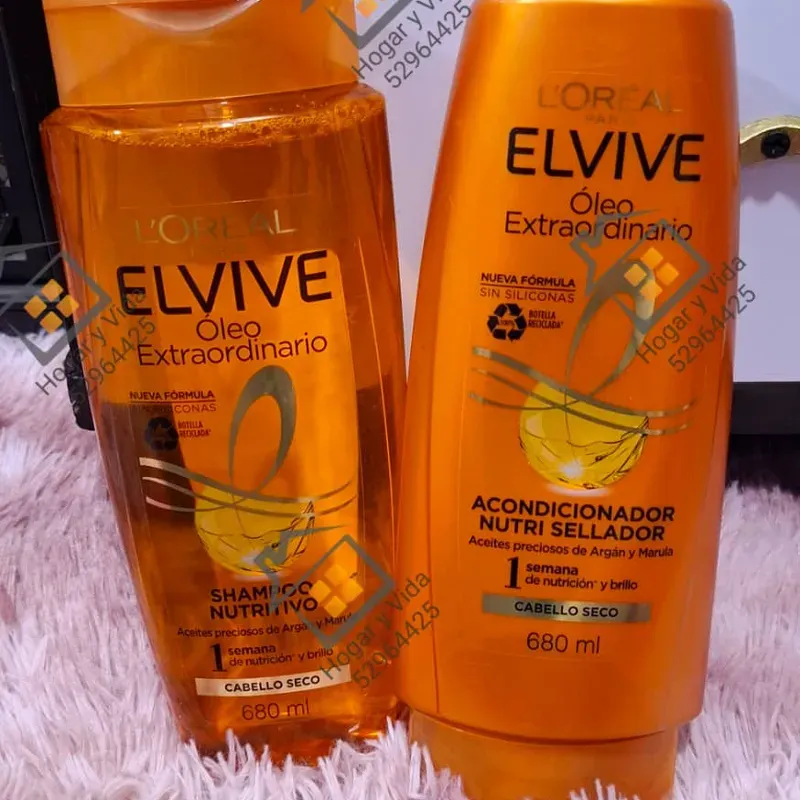 Juego d shampoo y acondicionador L'ORÉAL Óleo 680ml