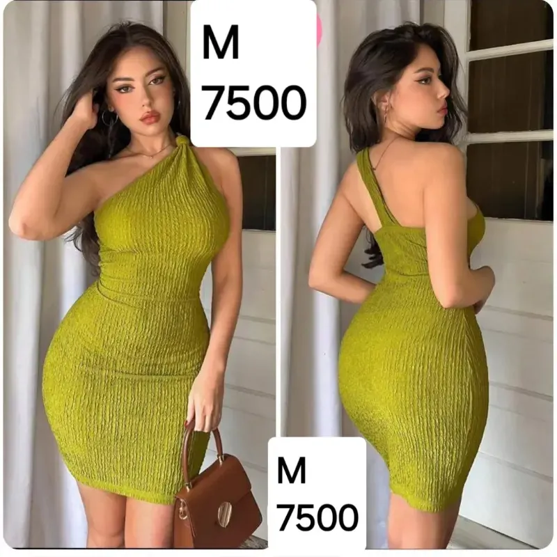 Vestido verde 1 hombro