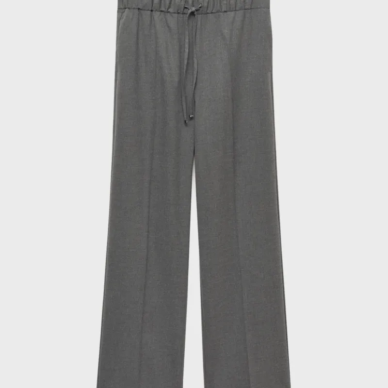 Pantalón recto cintura elástica