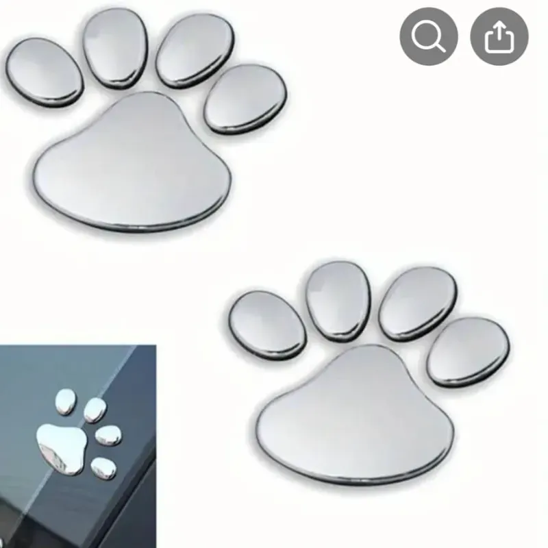 PEGATINA PARA AUTOS DE PATITAS PLATEADAS