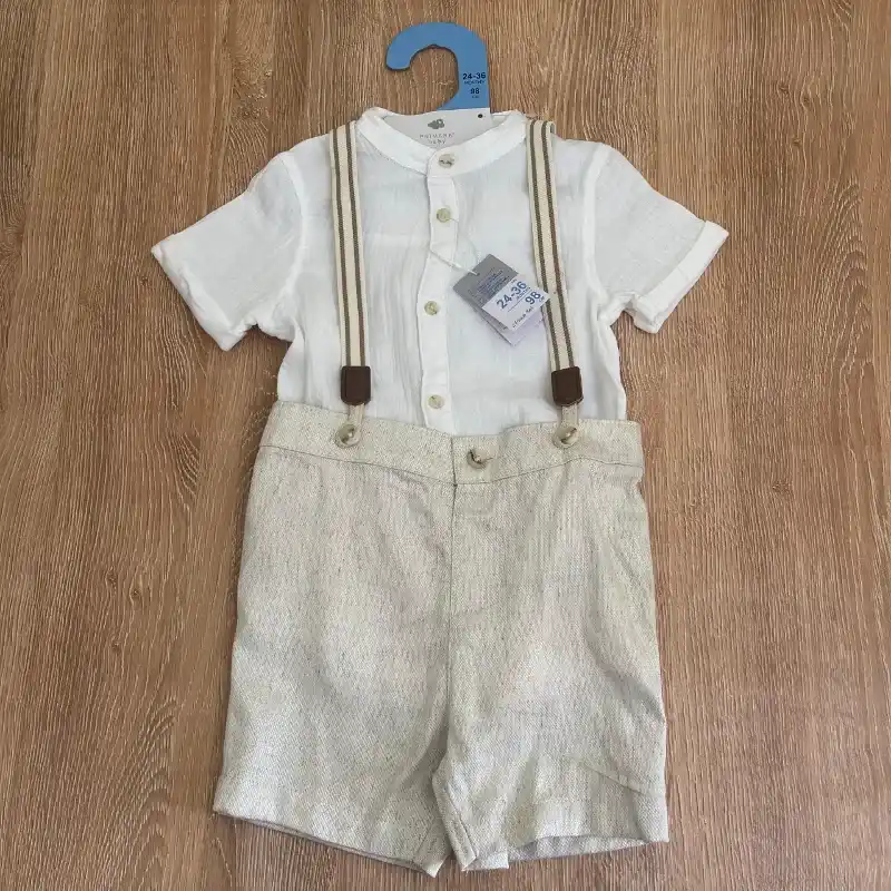 Conjunto de camisa con short de tirantes