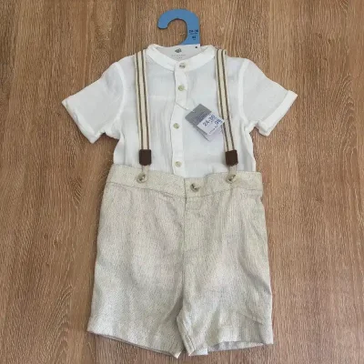 Conjunto de camisa con short de tirantes