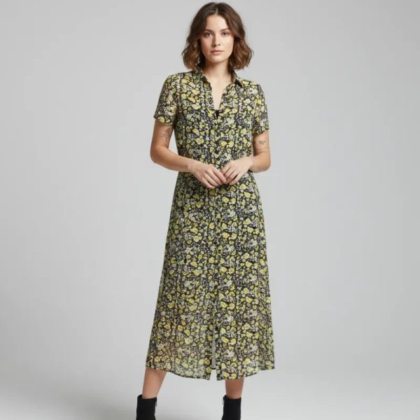 Vestido estampado amarillo