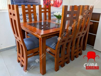 Comedor  Torres 6 sillas natural