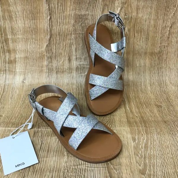 Sandalias Mango plateadas