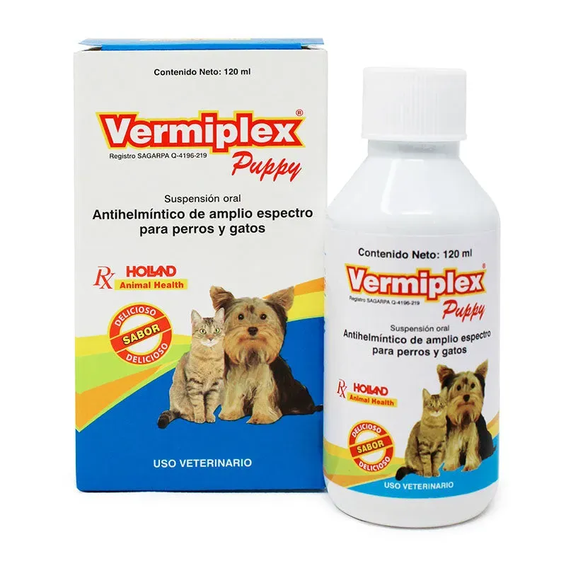 VERMIPLEX PUPPY 120 ML (Pamoato de pirantel + Oxantel)