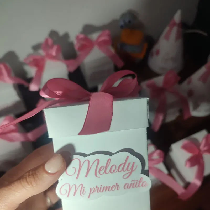Cajas con lazo de cinta 