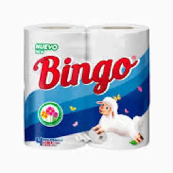 Papel higiénico - Bingo - Fragancia Floral - Doble Capa - 4 Rollos