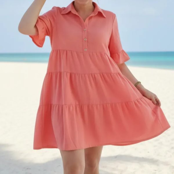 Vestido camisero con vuelos