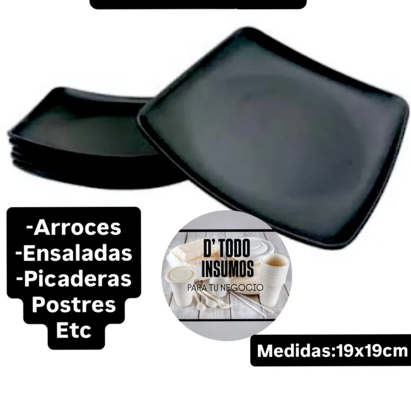 Plato Llano Melaform (mediano/Negro)