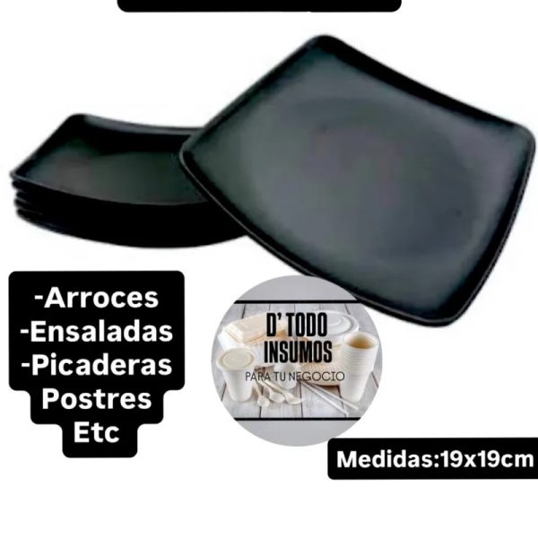 Plato Llano Melaform (mediano/Negro)