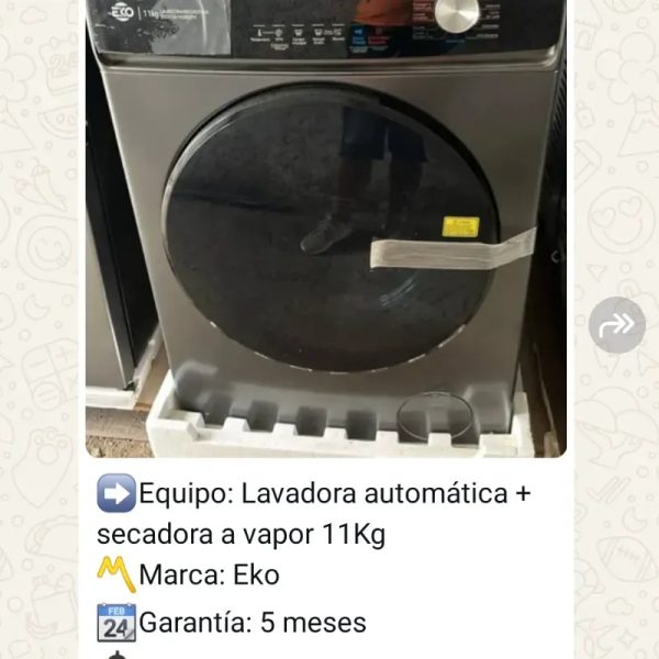 Lavadora automática + secadora a vapor 11 kg