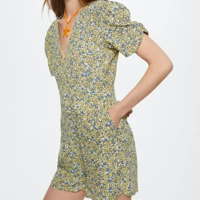 Monoshort estampado de flores Mango