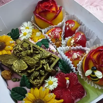 Caja de bombones Hada con flores 