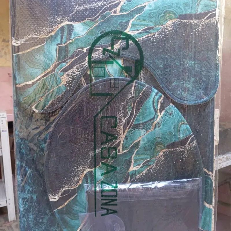 Juego de Alfombra y Cortina para Baño