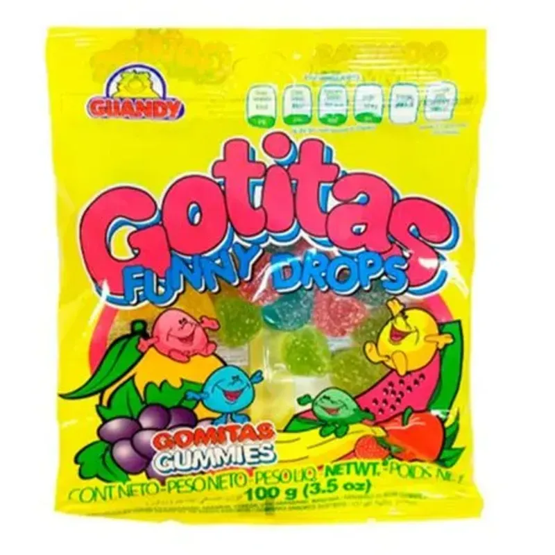 5207001 - Gomitas Gotitas Guandy 100 g (Cajas de 20 unidades) - U/M: U