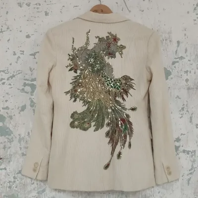 Chaqueta de corduroy blanco