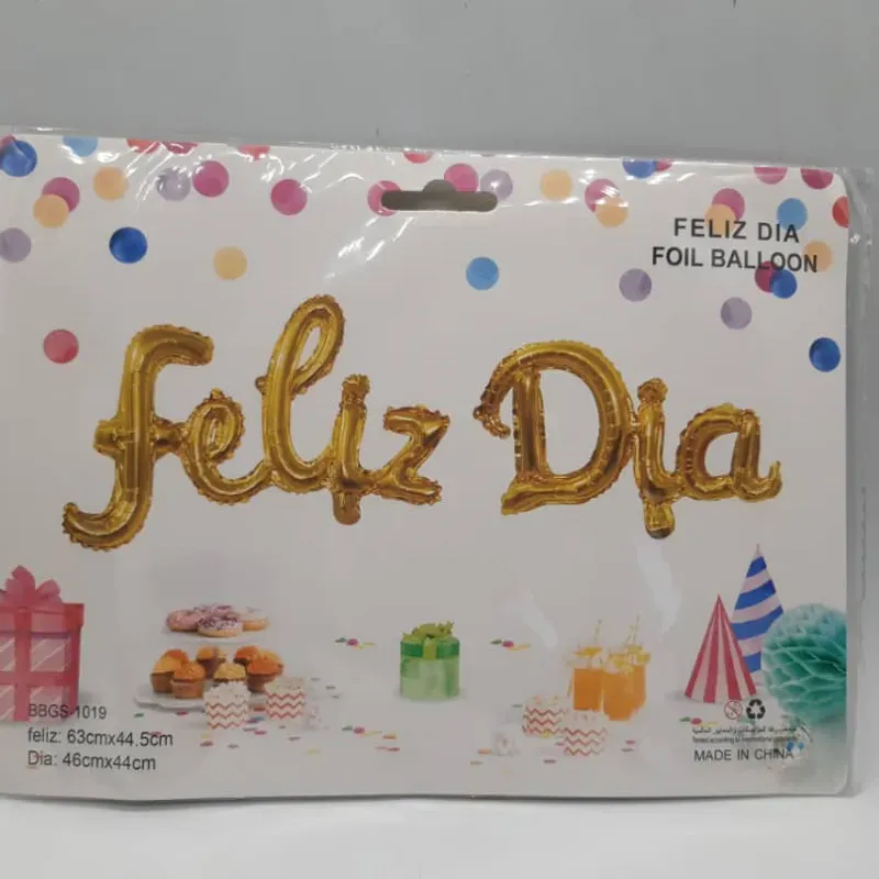 ‼️Cartel de globos - Feliz Día‼️ Dorado