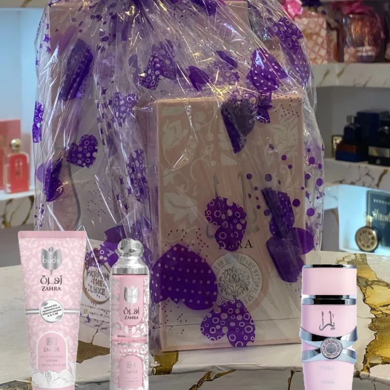 Sets de crema y colonia y perfume Yara rosado