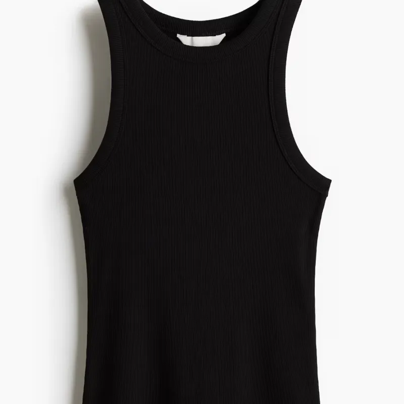 Camiseta sin mangas de canalé H&M