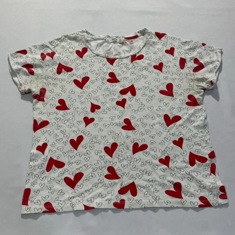 Pulover Blanco Estampado de Corazón