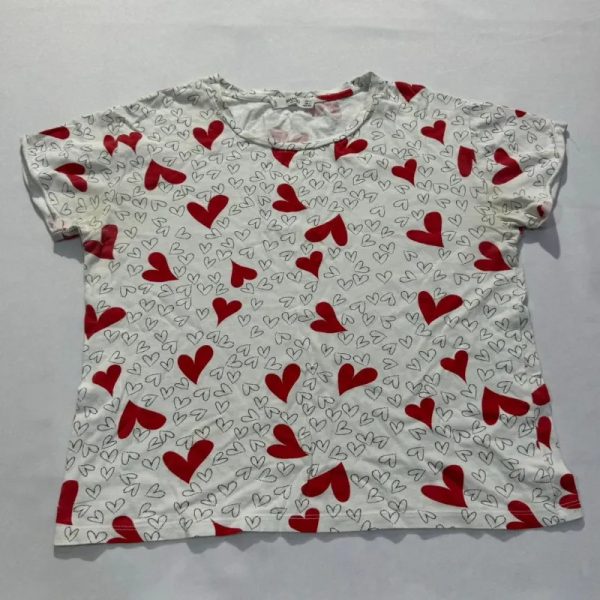 Pulover Blanco Estampado de Corazón