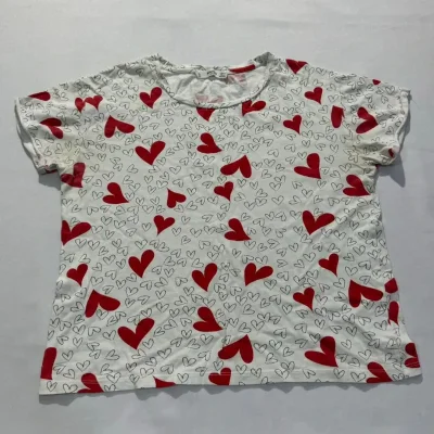 Pulover Blanco Estampado de Corazón