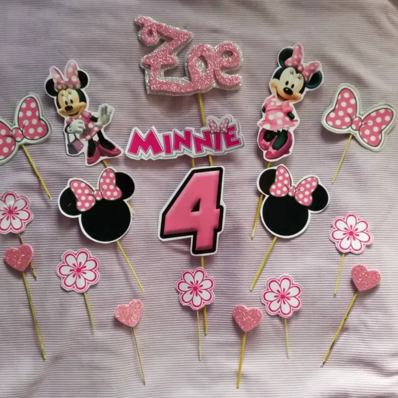 Juego de adornos para cake de papel fotográfico