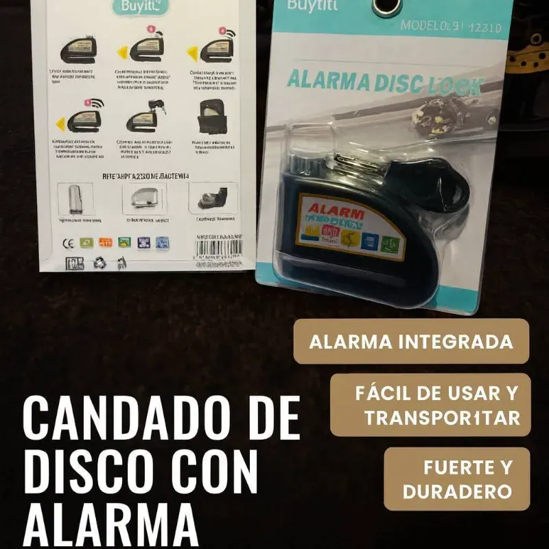 Candado de disco con alarma