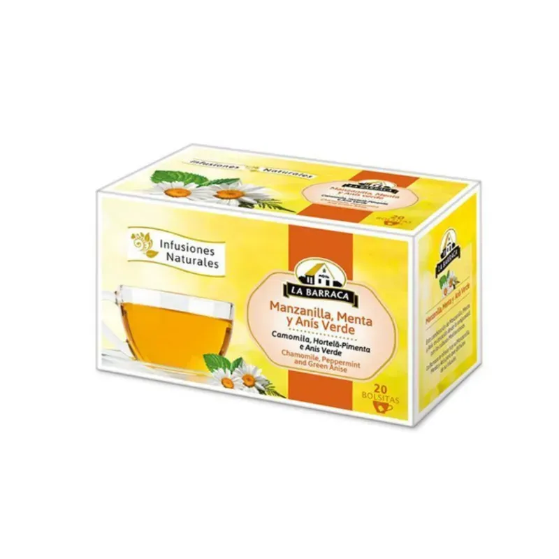 Caja Té Infusiones: Manzanilla, Menta y Anís (20 Bolsitas)