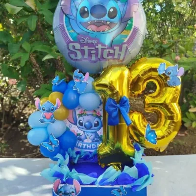 Caja decorada de Stitch con números