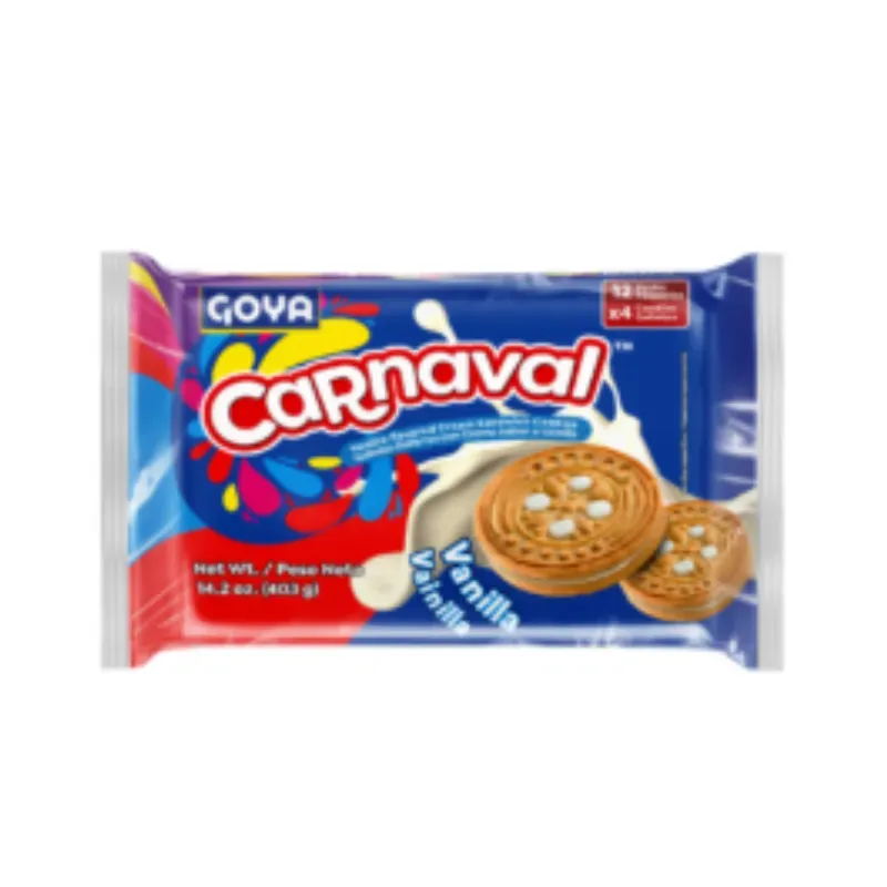 Galletas de Vainilla rellenas de crema de Vainilla Carnaval GOYA