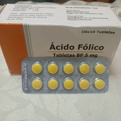  Ácido Fólico (10 tab de 5 mg)