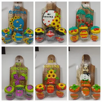 Tabla Decorada con 3 pomitos- 2000 cup