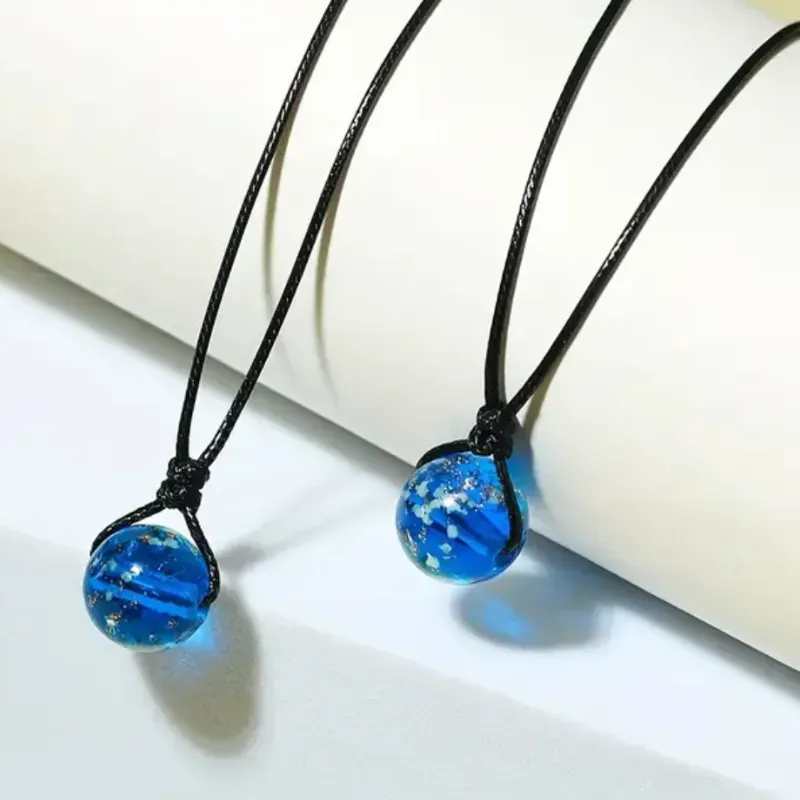 Collar de esferas azules ( ID 140)