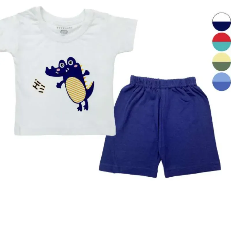Conjunto de Camiseta y Short para Bebé Temática Cocodrilo
