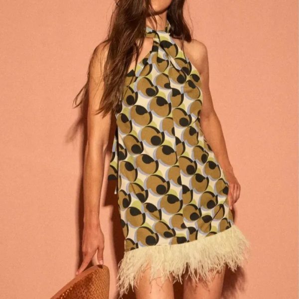 Vestido Zara estampado con flecos abajo
