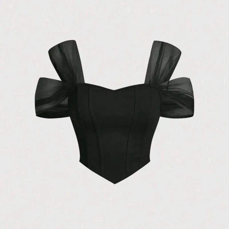  Top estilo corsé — Negro
