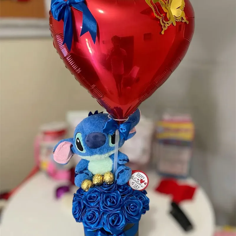  Cesta Redonda Rosas & Peluche