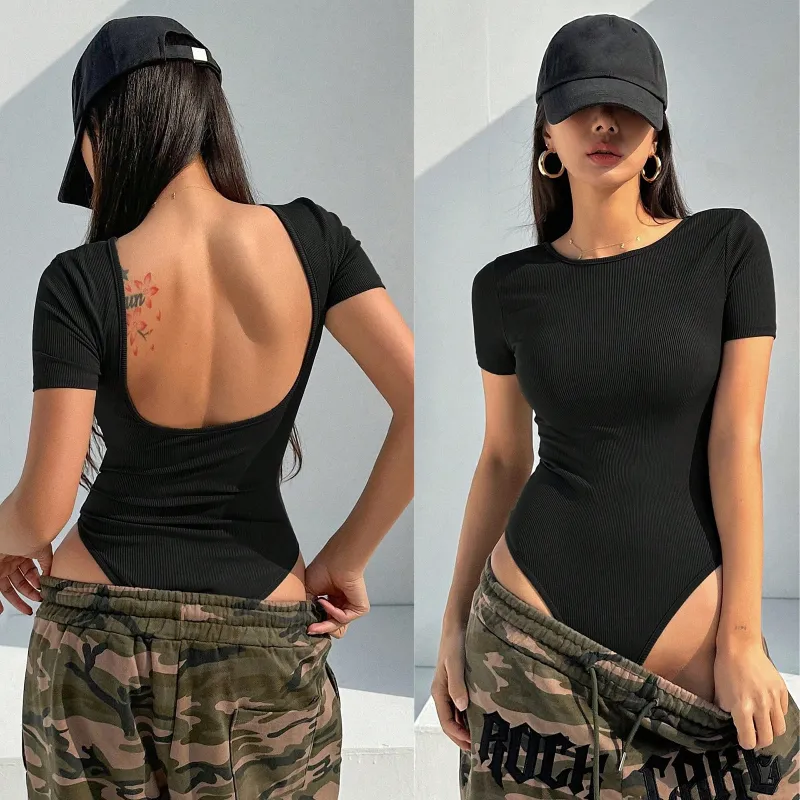 Body negro espalda abierta