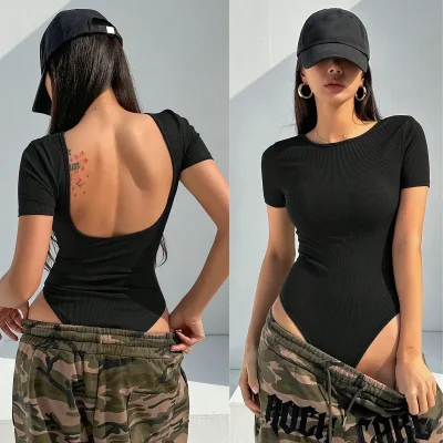 Body negro espalda abierta