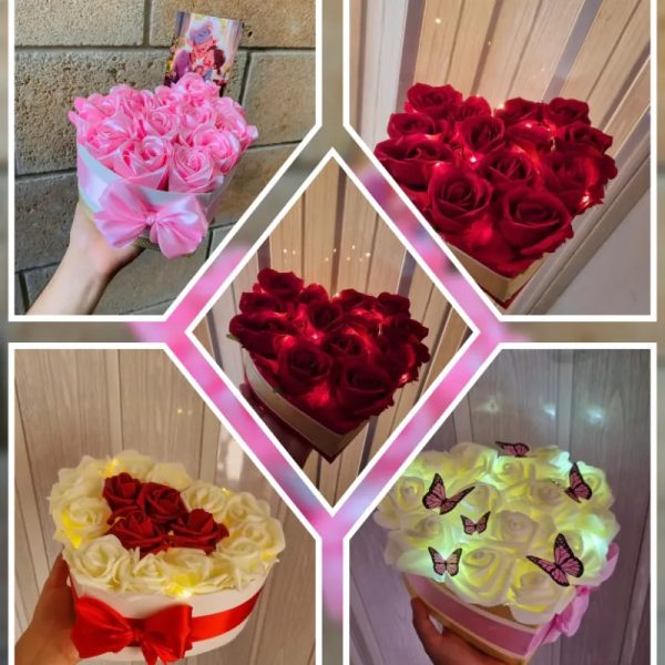 Corazón con rosas