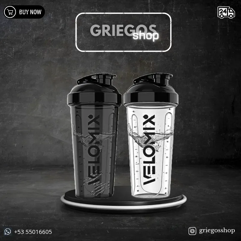 Shaker Bottle | Velomix | Negro\Transparente