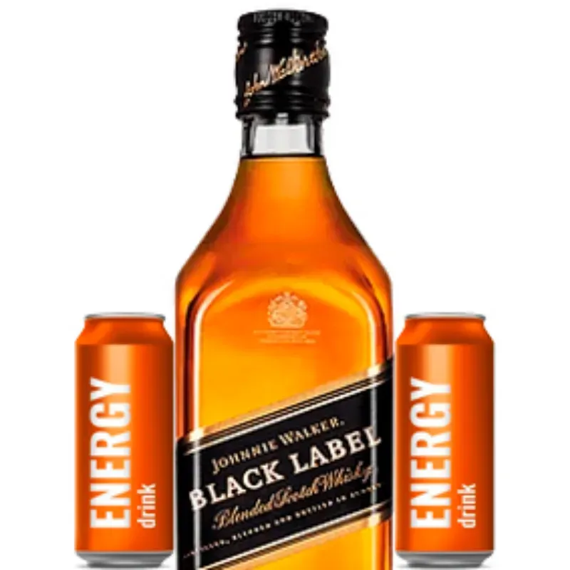 JOHNNIE  WALKER BLACK LABEL 1 L + 2 ENERGIZANTES