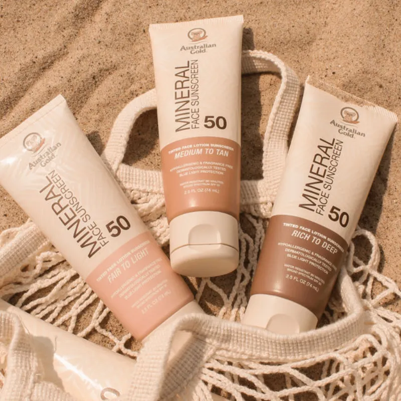 Australian Gold Mineral SPF 50 Protector Solar Facial con color