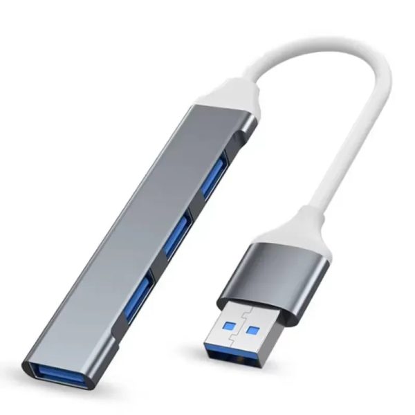 Regleta fina divisor usb de 4 puertos con cable