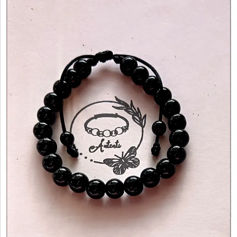 Pulsera de onix negro 8 mm