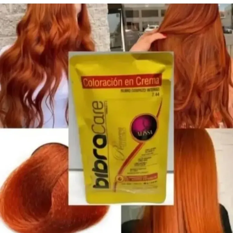 AL2>Tinte 7.44 Rubio Cobrizo Intenso 60ml  "Bibracare"