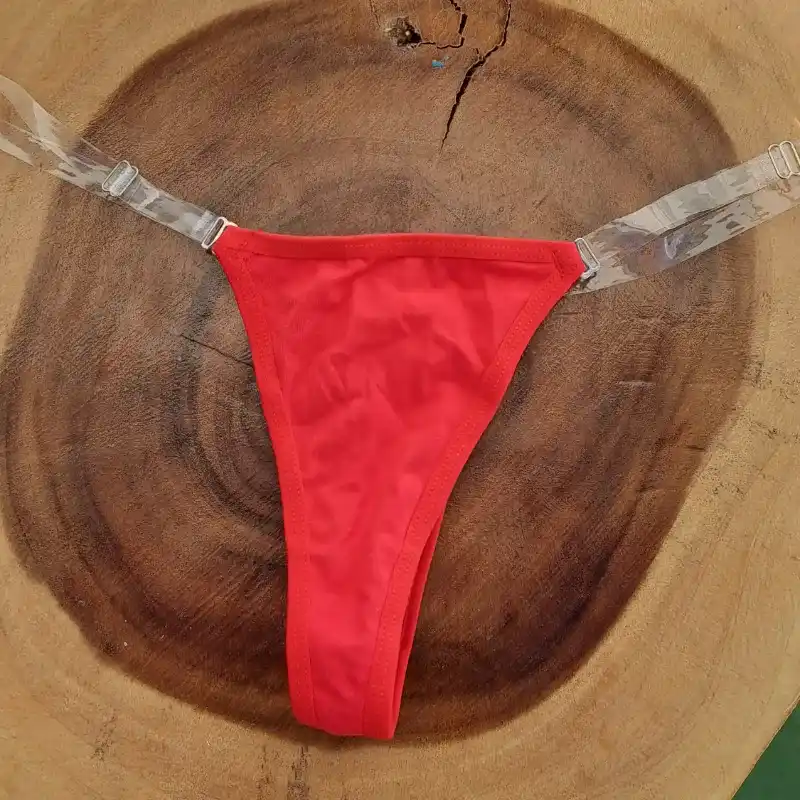 Tanga rojo con cintura ajustable de silicona